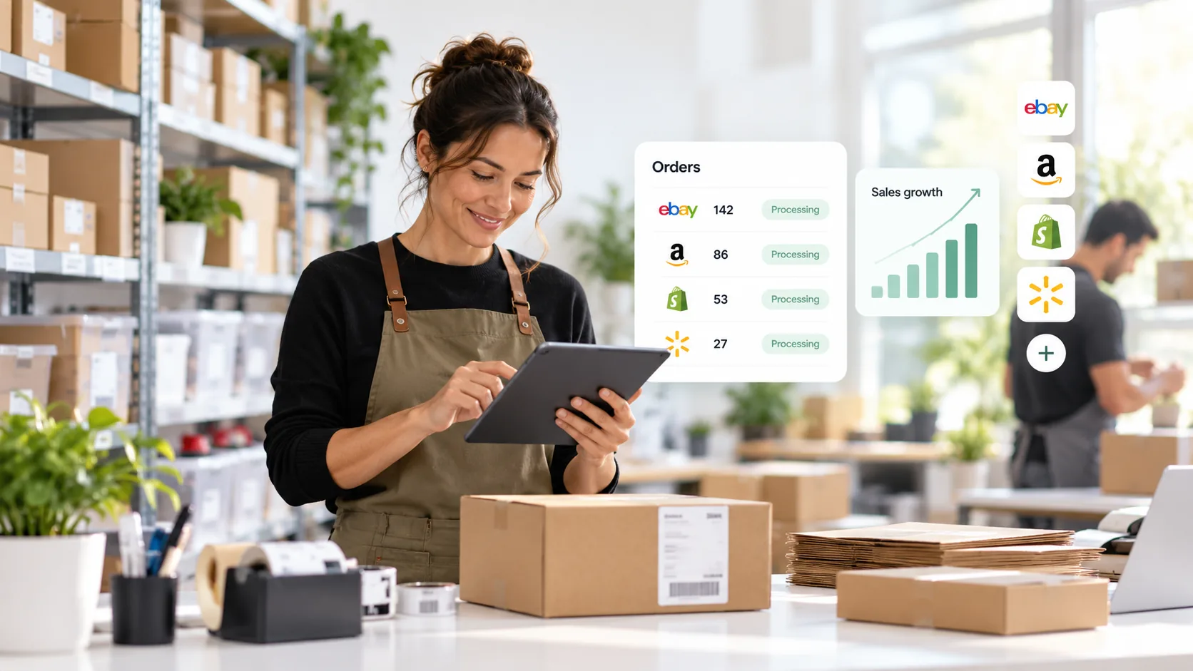 Bright eCommerce fulfillment operation supporting multiple sales channels