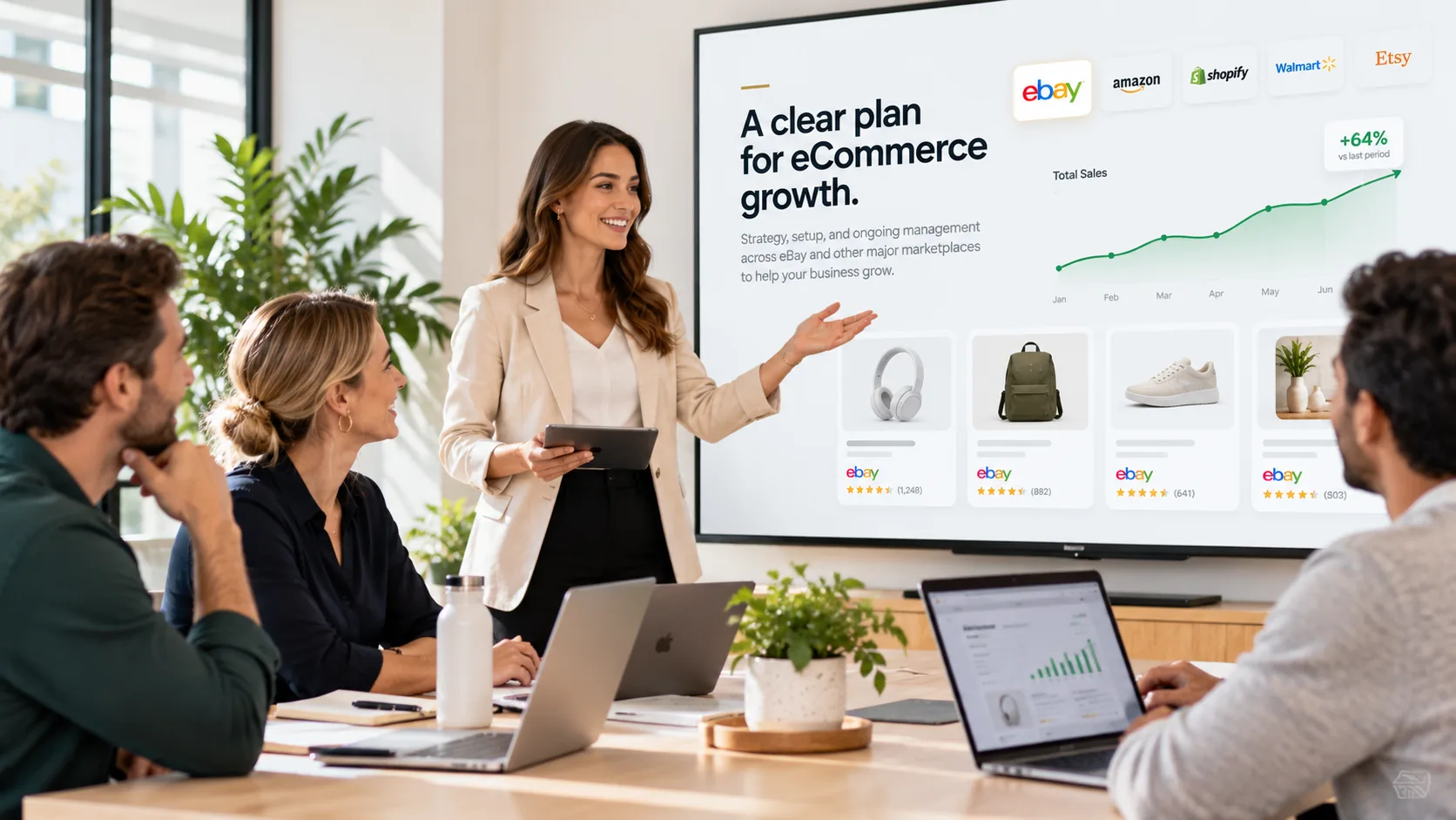 eCommerce team reviewing storefront strategy and growth priorities