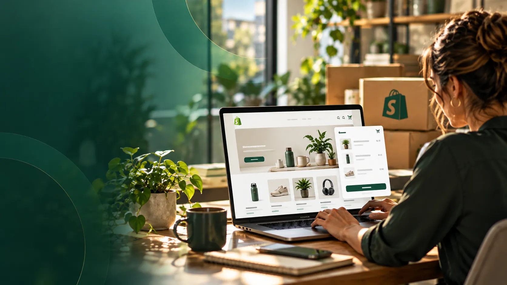 Professional workspace illustrating Shopify Store Setup, UX & Conversion Services